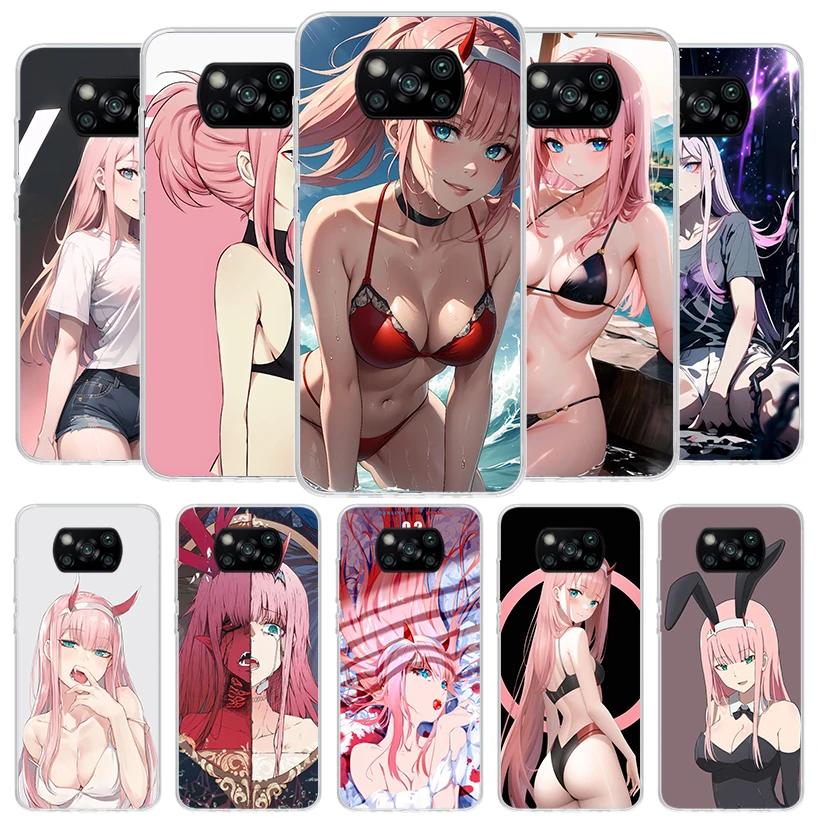 Zero Two Darling In The Franxx 02 Cover Phone Case For Xiaomi Poco X6 X5 X4 Nfc X3 Pro F6 F5 F4 Gt F3 F2 F1 M5S M4 M3 Soft Funda