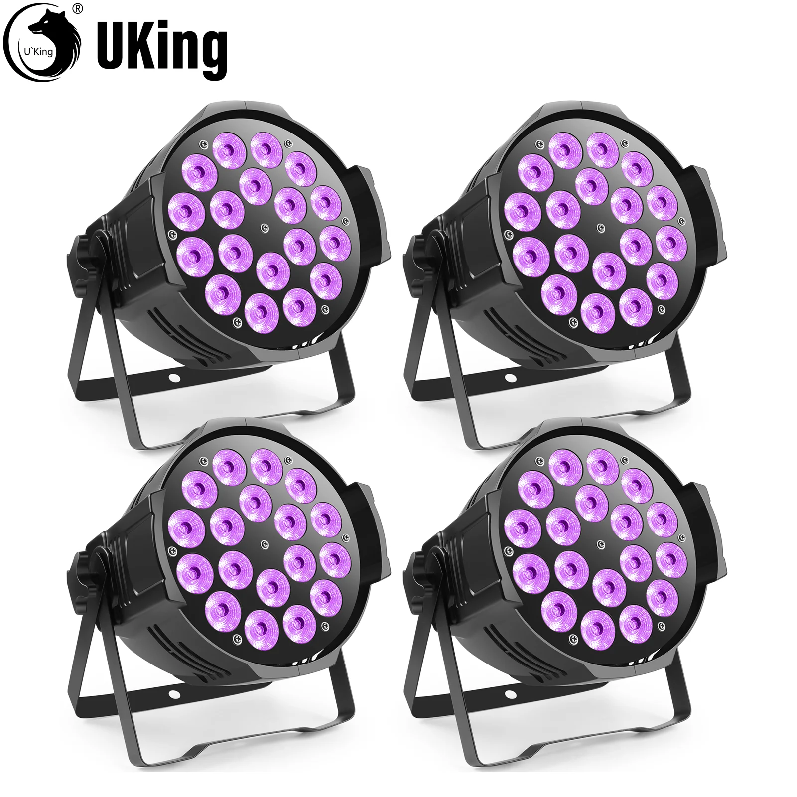 U\'King 4 Teile/satz 18X8W RGBW LED Par Lichter Farbmischung Regenbogen Wirkung Bühne Lichter Für DJ Disco KTV Hochzeit Party Nachtclub