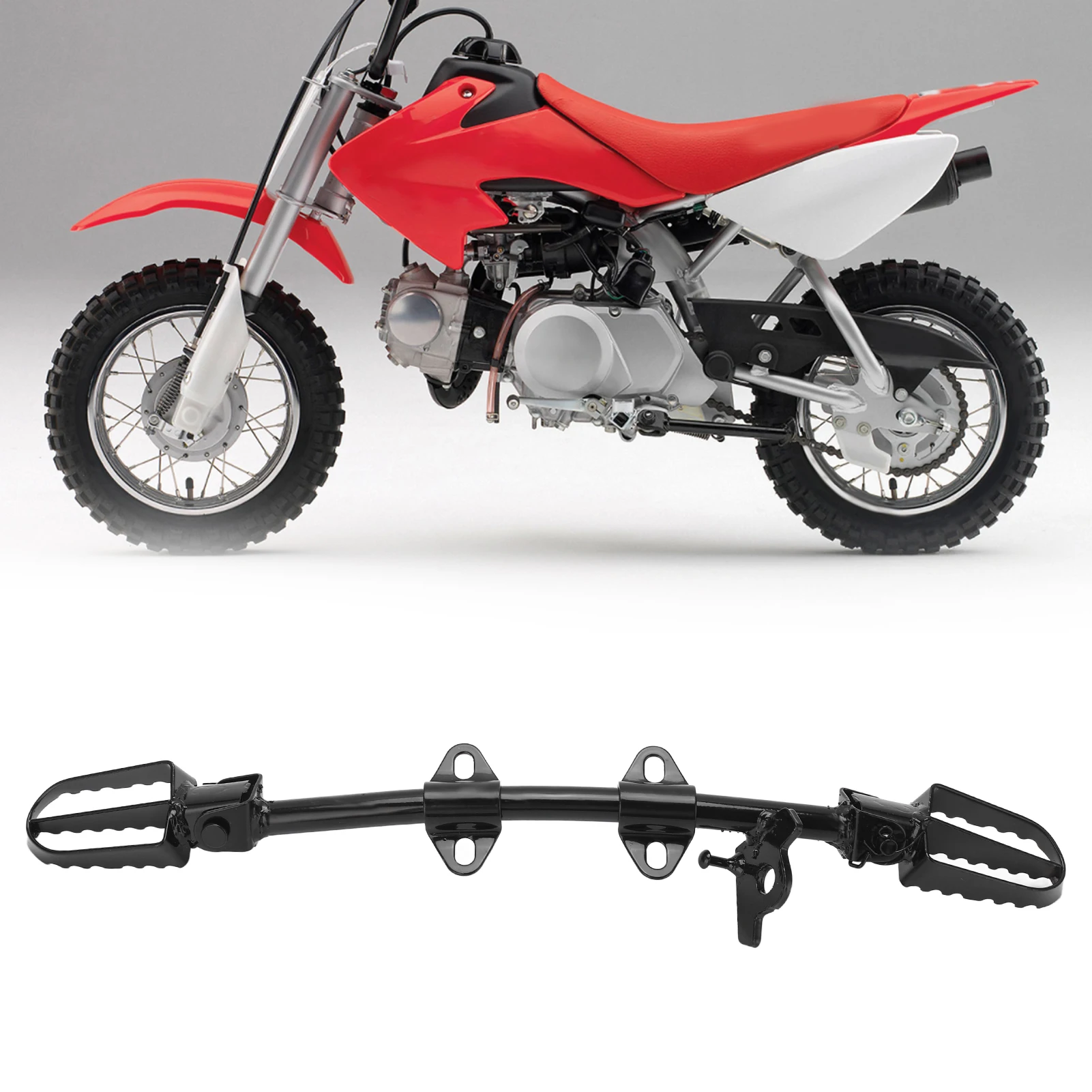 

Footpegs Mount Bracket Steel Alloy Black Replacement for CRF50 50cc 70cc 110cc 125cc Pit Bikes