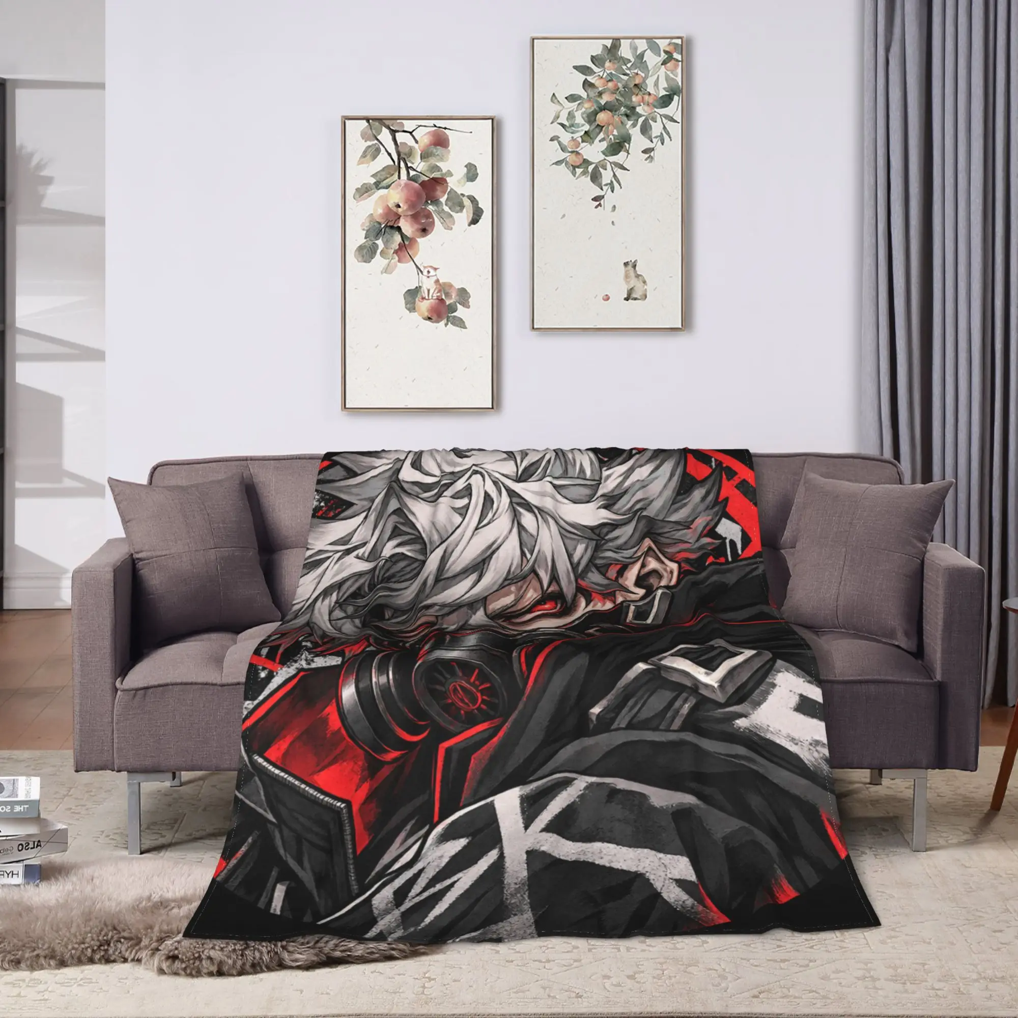 GACHIAKUTA Masked Man Dark Anime Blanket Super Soft Fluffy Plush Throw Blanket For Child Bedroom Flannel Bedspread Bed Cover
