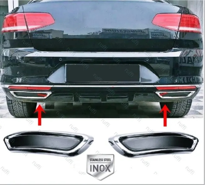 

For Passat B8 stainless steel exhaust diffuser frame 2015-2019 car accessories Rear R-line sports Tuning Highline TSI FSI TDI