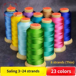 6-strand hand woven thread string beaded ropes bracelet ring necklace tassel winding wires 0.4mm / 480m