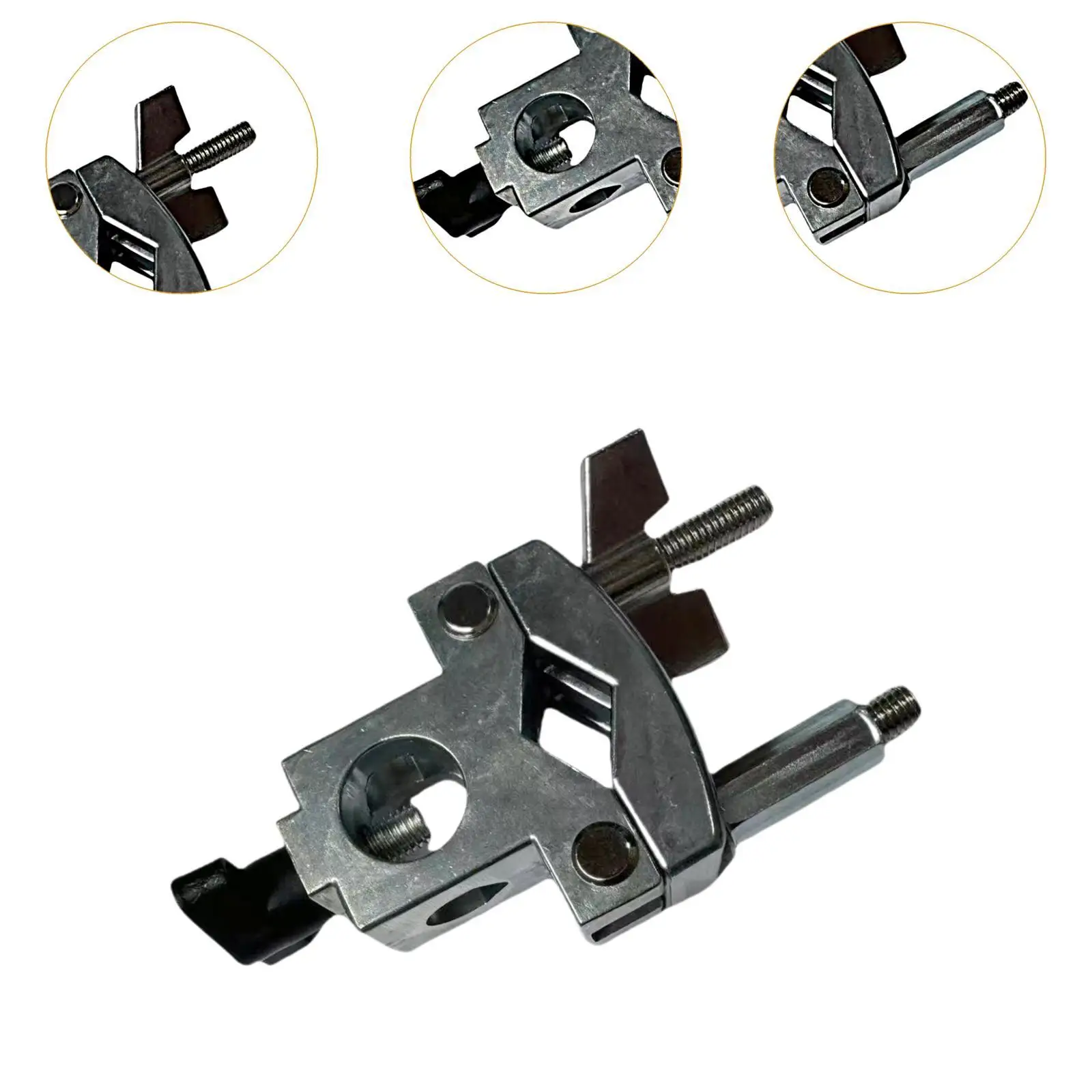 Drum Cowbell Cymbal Clamp Bracket Metal Percussion Connector for Drum Practice Pad Drum Rack and Components