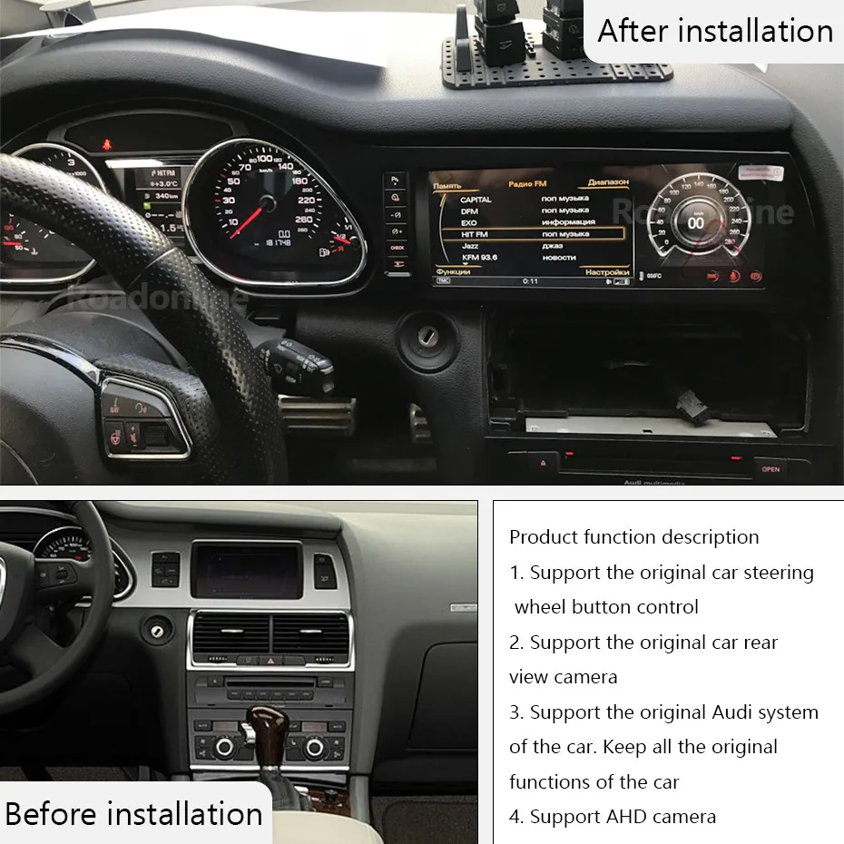 Android 11,0 API 30 1920*720 octa core 8G + 256G auto multimedia radio player Für Audi q7 2005-2015 schwarz silber Carbon farbe