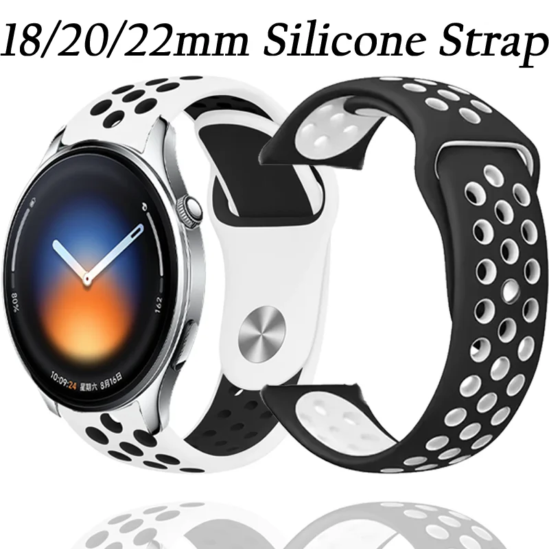 Correa de Silicona de 18/20/22 mm para Xiaomi Watch 5 S4 41mm S3, Pulsera para OPPO Watch X2 Mini S, Realme Watch 5 S, Oneplus Watch Lite