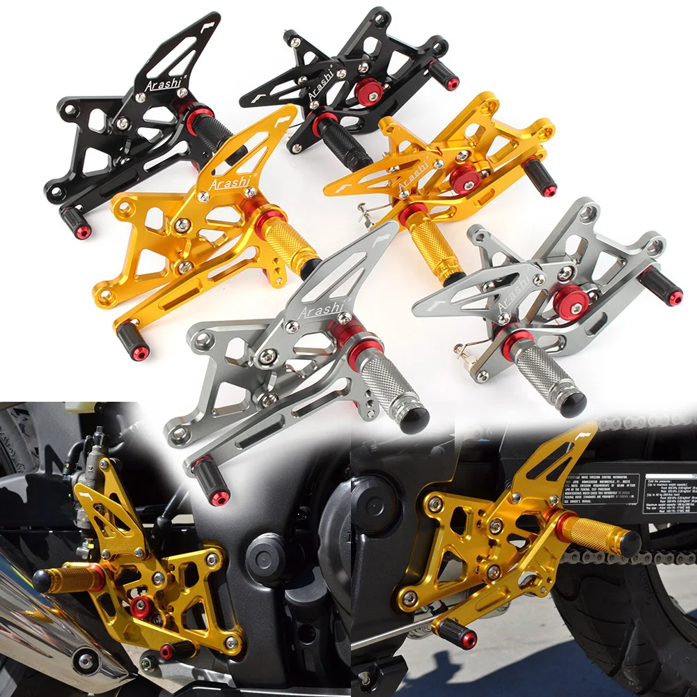 CNC Aluminum Adjustable Rear Set Foot Pegs Footpegs Rearset Footrests For Honda CBR250RR CBR300R 2017-2018