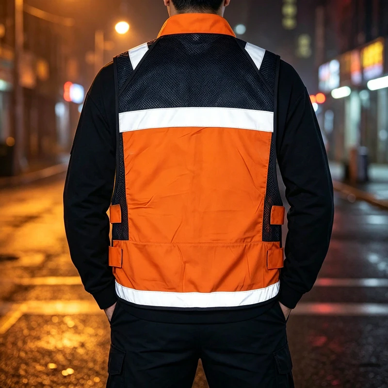 American Summer Reflective Utility Vest, Functional Workwear For Sanitation Delivery Patrol First Aid Training Outdoor Commute