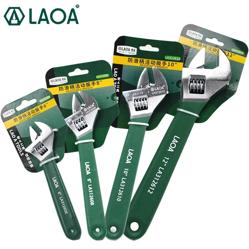 LAOA Adjustabl Wrench Non-slip handle Monkey Spanner Open End Wrenchs Repair Tools