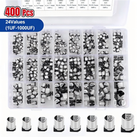 400PCS/145PCS capacitor kit Aluminum Electrolytic SMD  condensadores electrolíticos 1uF~1000uF 6.3V-50V 24Value with box kit