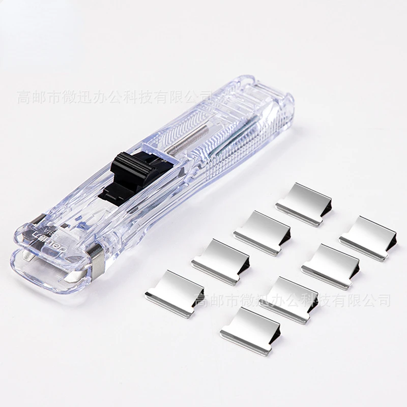 Metal Clip Push Clipper Latest Stapler Paper Fixing Organizing Stapler Reusable Portable Push Clamp Not Damage Paper