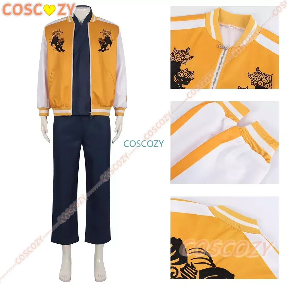 Cosplay jo togame anime disjuntor de vento cosplay traje peruca shishitoren uniforme escolar choji tomiyama festa de halloween terno óculos