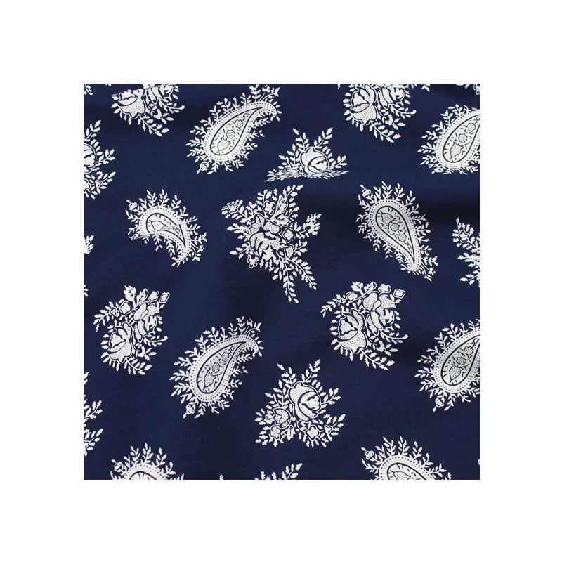 Tela estampada de algodón Paisley de estilo étnico Vintage de 145x50cm, ropa de algodón liso Floral puro, camisas, tela fina