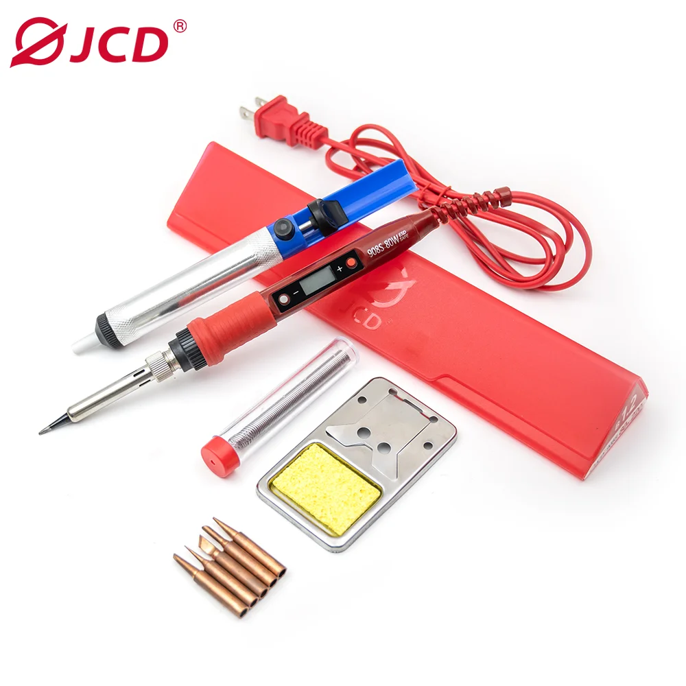 JCD Elektrische Soldeerbout Verstelbare Temperatuur 220V 110V 60W 80W Lassen Soldeer Rework Station Warmte potlood Tips Reparatie Tools