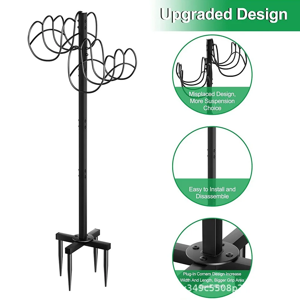 

Freestanding Water Hose Bracket Outdoor Garden Garden Removable Double Sided Hanging Heavy Duty Metal Hose Bracket Pile