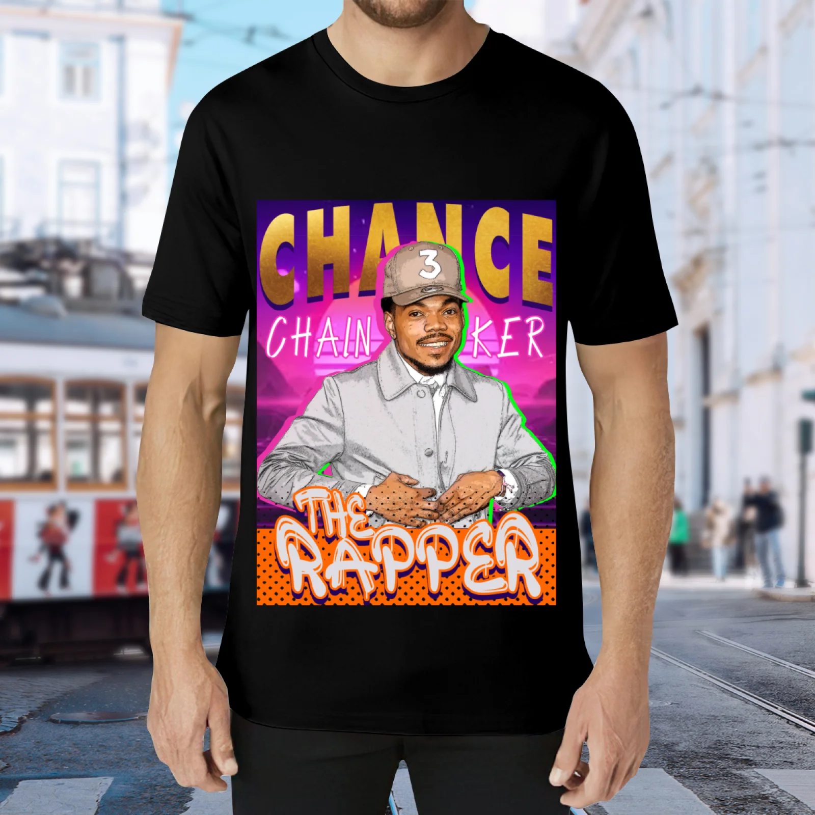 Chance the Rapper Chris Brown Breezy Vintage Bootleg T-Shirt Unisex Hip Hop Streetwear Oversized Cotton Graphic Tee