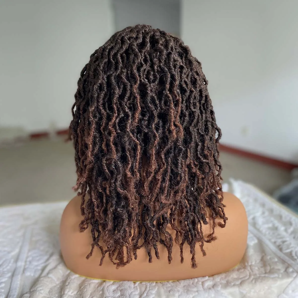 Short Synthetic Hair Braided Wigs For Black Women Short Dreadlock Wigs Afro Braids Curly Nu Faux Locs Wigs For Black Women
