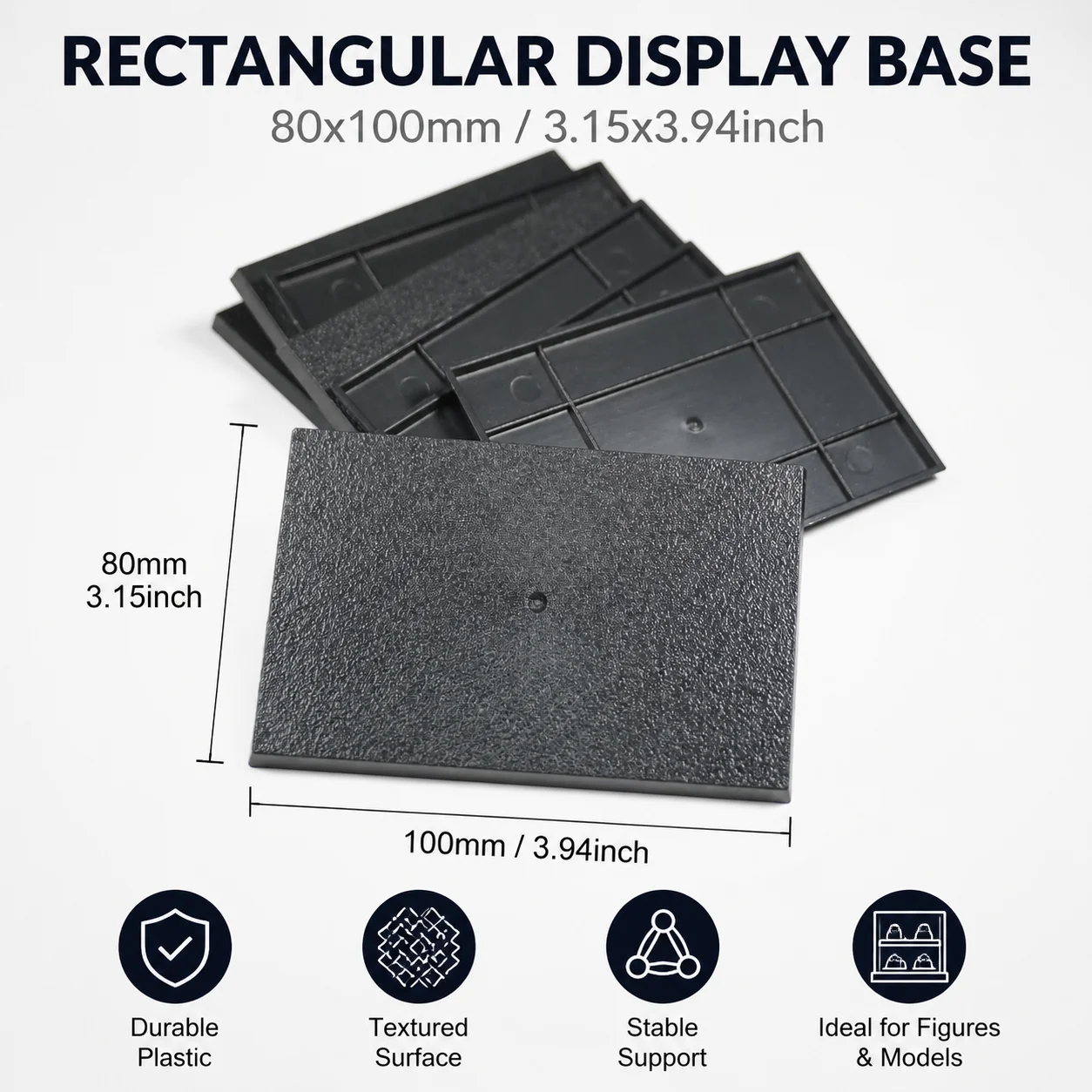 80x100mm Base for Wargames and Table Games Rectangular Bases