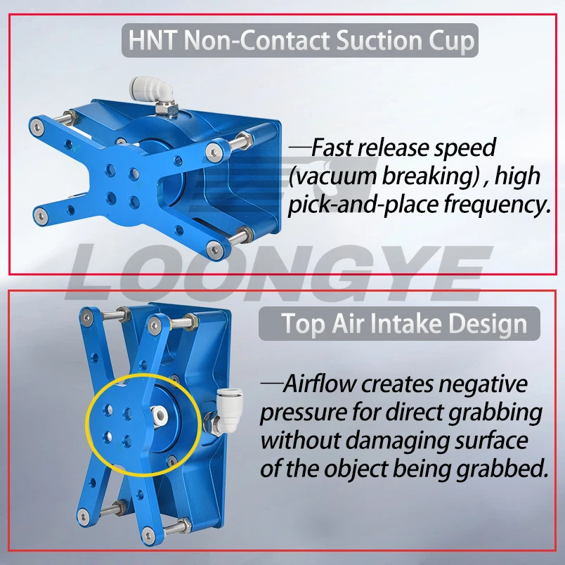 LOONGYE HNT Contactless Vacuum Suction Cup Bernoulli Type HNT50*100 No-contact Mask Machine Vacuum Pneumatic