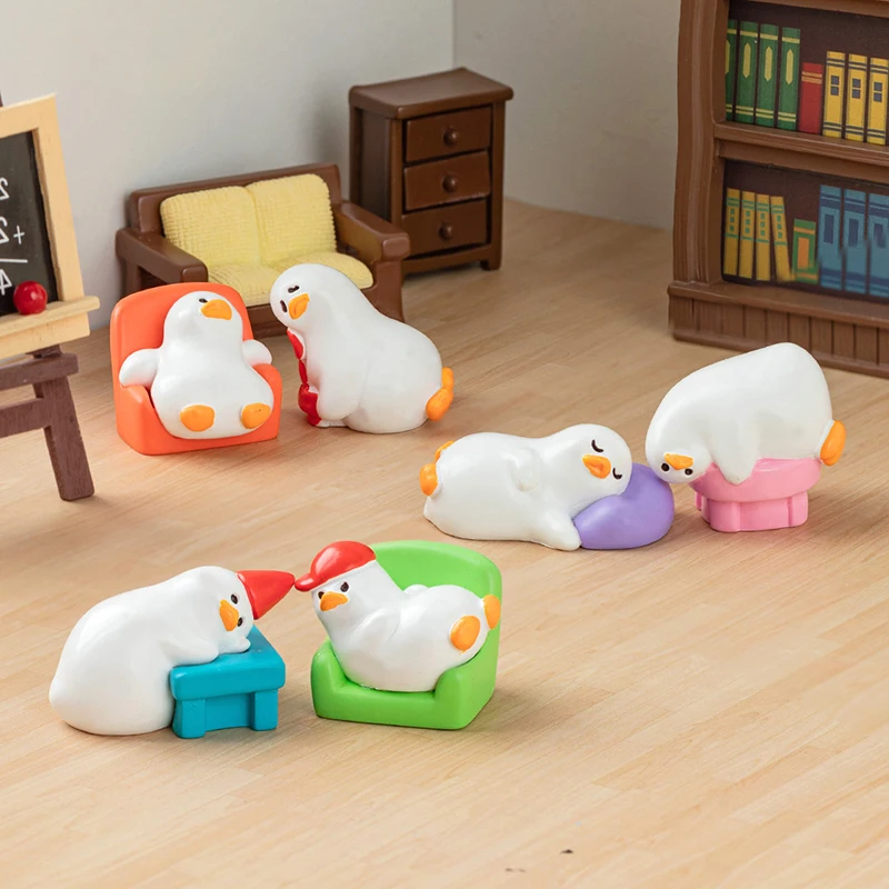 

Cartoon Novelty Duck Figurine Cute Duck Statue Kawaii Mini Animal Ornament Creative DIY Home Decoration Accessories Gifts