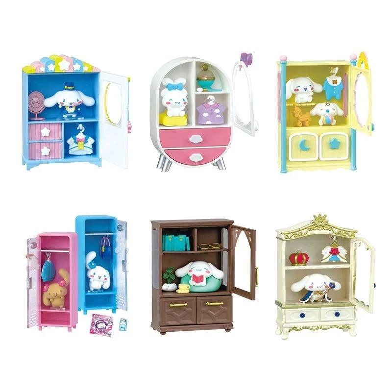 

RE-MENT Anime Cinnamoroll Miniature Model Action Figures Blind Box Toy Secret Closet Series Collection Ornaments Children Gifts