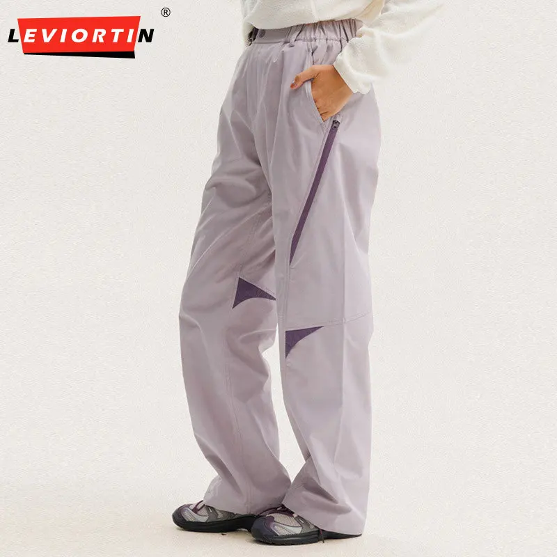 

Spring/Autumn Men's European and American fashion trend brand design with belt zipper splicing straight leg running sports pants