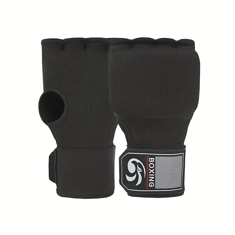 MMA Halbfinger-Gel-Boxhandschuhe mit integrierten Gel-Handwickeln, Muay-Thai-Trainingshandschuhe, Boxtrainingszubehör