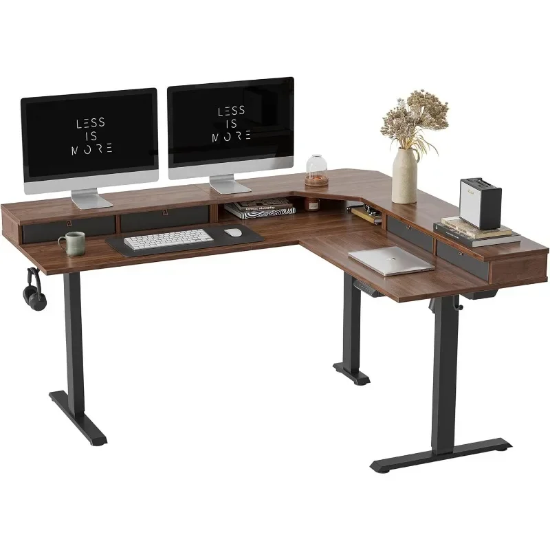 

Standing Desk with Drawers, Electric Standing Gaming Desk, Height Adjustable, Corner Standing Desk with Splicing Board