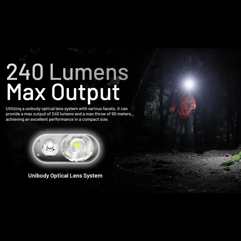 NITECORE HA11 AA Battery Headlamp 240 Lumens Lightweight Headlight For Night Running