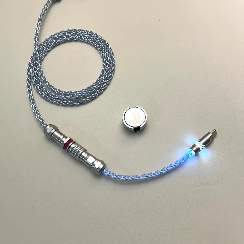 Magnetic Induction Color Changing Switch Magnetic Axis Keyboard Cable Single Crystal Copper Aviation Plug 8 Strand Data Cable