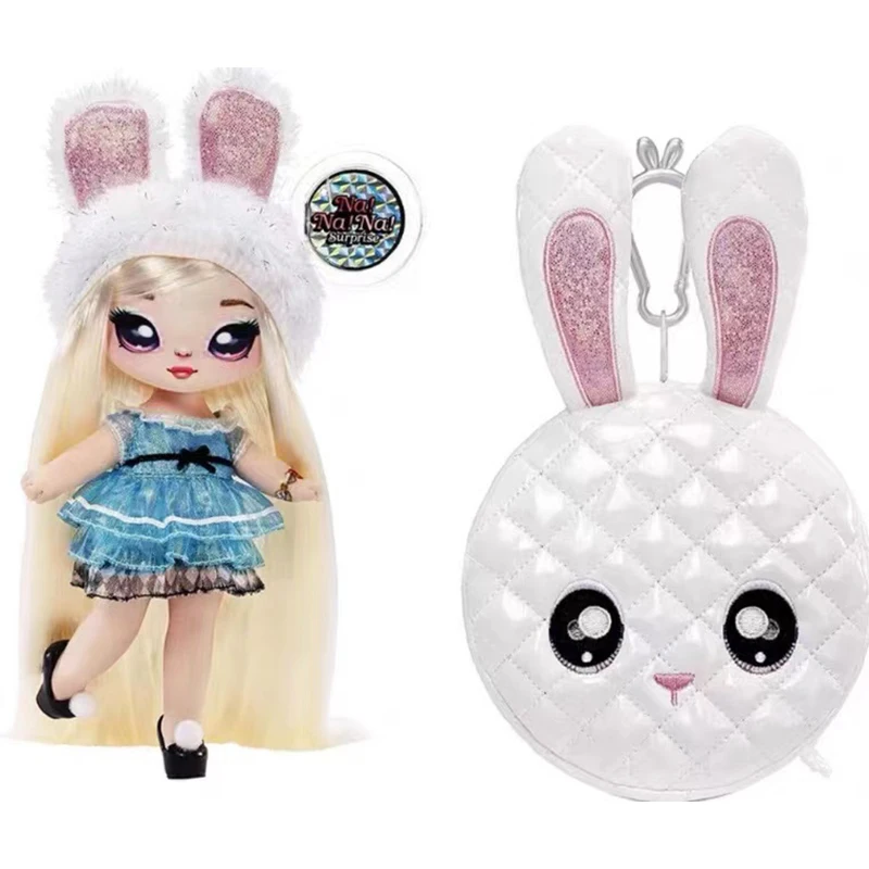 Na Na Na Surprise 2-in-1 Soft Fashion Doll Glam Series Alice Hops Chrissy Diamond with Metallic Purse Girl Dressing Toy Kid Gift