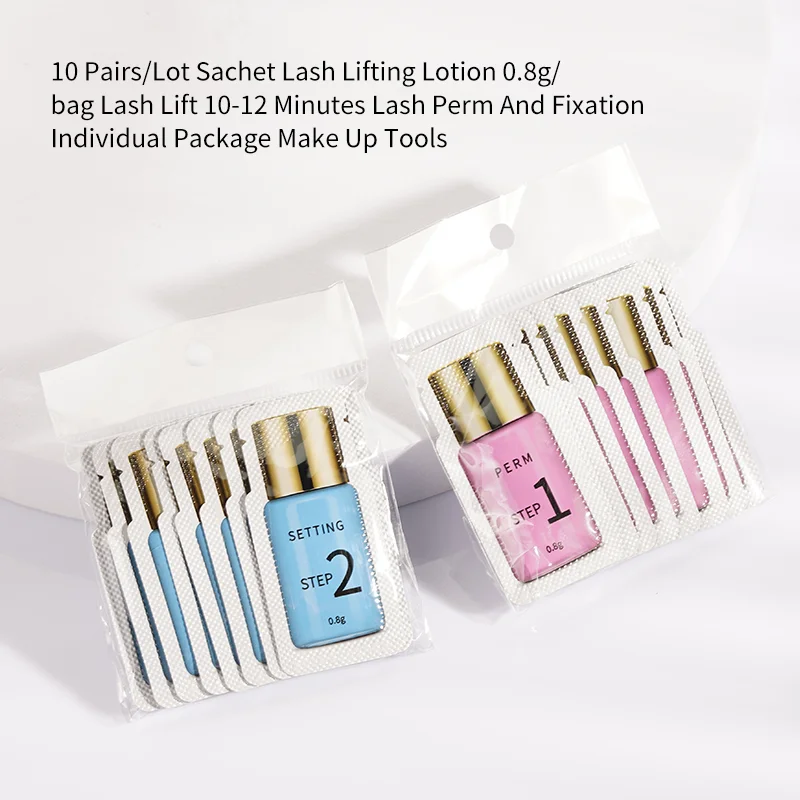 50 Pairs/Lot Sachet Eyelash Perm Lift Lotion 0.8g/bag Lashes Lifting 8-12 Minutes Stereotype Hygiene Convenience Use