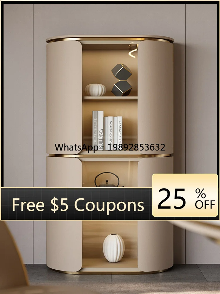 

Light Luxury Corner Cabinet Living Room Study Bookcase Storage Display Cabinet