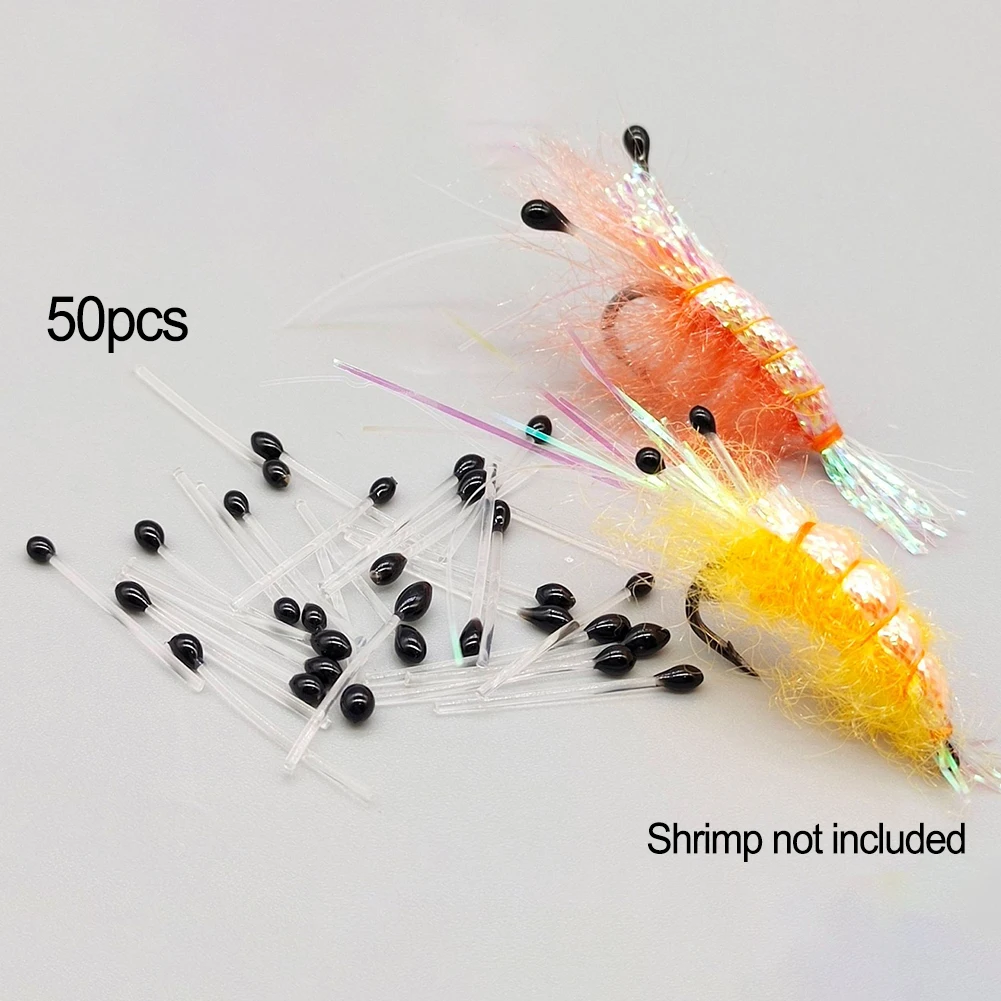 50PCS Artificial Shrimp Eyes 21mm Emulate Crab Eyes Fly Tying Materials Lure Fly Diameter 1.2-2.4mm Fishing Bait Accessories