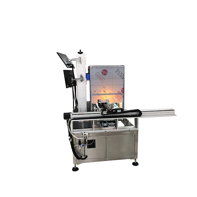 Fiber  Engraving Machine Industrial   MOPA  Marking Machine With Transporter Belts Inspection System