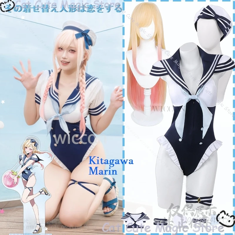 

Kitagawa Marin Cosplay Dress Up Carnival Japanese Sexy Underwear High-Slit Sailor Suit Kawaii Swimwear Carnival Outfit Halloween