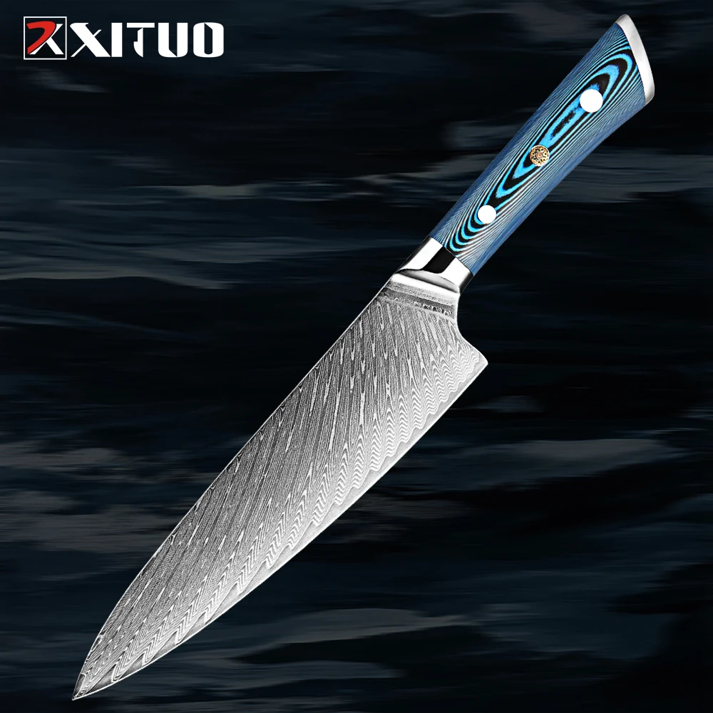 

Chef Knife 8 Inch Kitchen Slicing Knife Japanese Damascus VG10 Steel Sharpest Pro Cooking Knife Meat Cutting Gyuto Knife