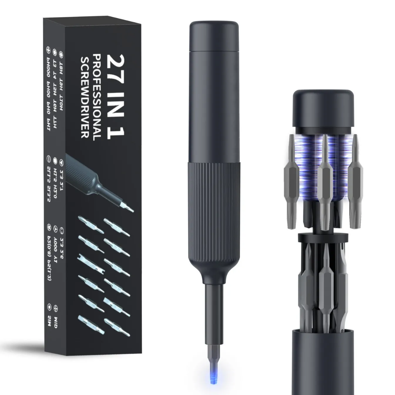 

Professional Mini Precision Screwdriver Set 27pcs - Compact Repair Tool for Mobile Phone Laptop Eyeglasses with Magnetic Bits
