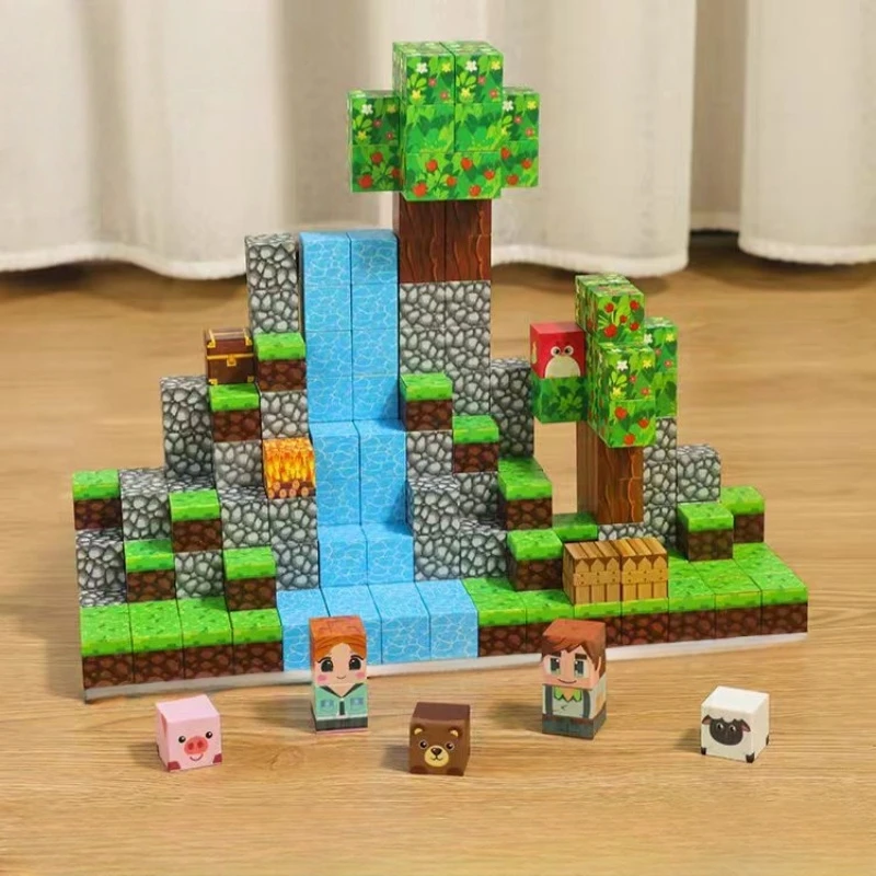 Magnetyczne klocki konstrukcyjne: zestaw magnetycznych klocków konstrukcyjnych 52/117 elementów, zabawka-łamigłówka 3D DIY, zabawka sensoryczna edukacyjna STEM dla dzieci, prezent na urodziny