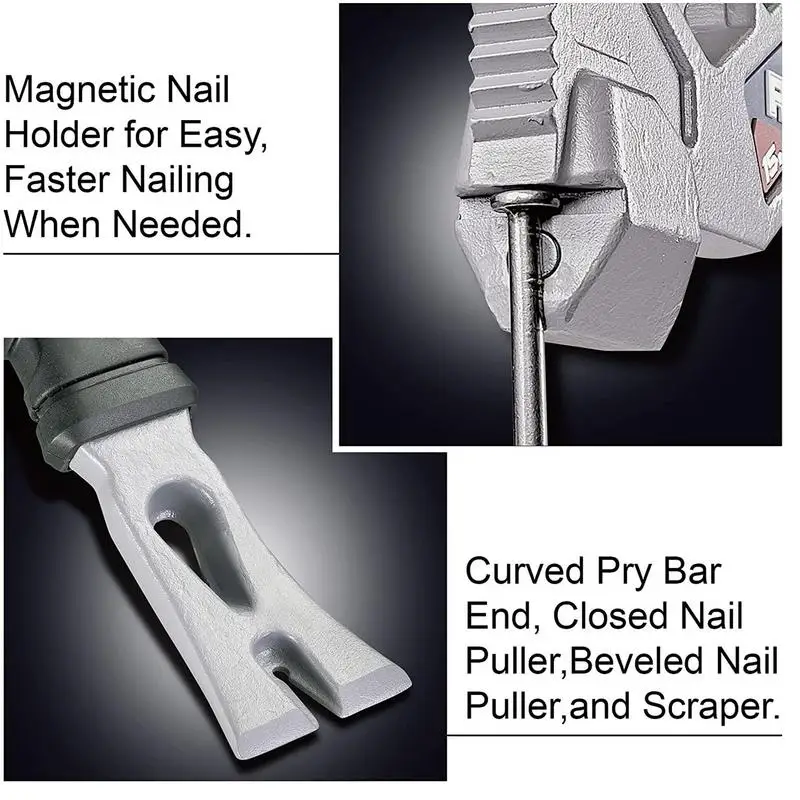 Multifunctional Hammer Demolition Steel Hammer Nail Puller Multi-Tool Woodworking Hammer To Enhance Chiselling Working Efficienc