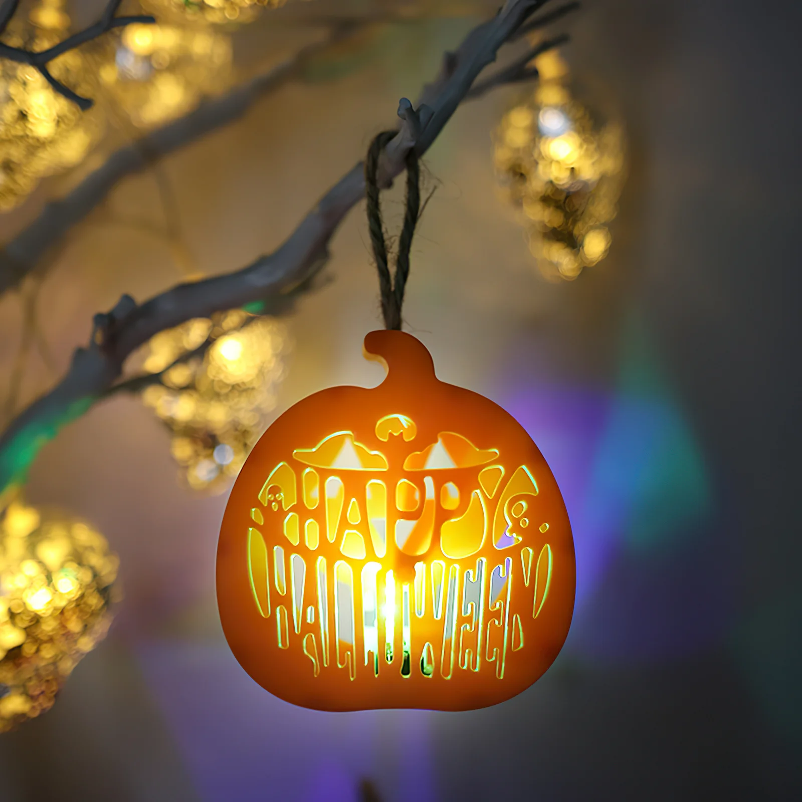 4 pezzi lampada a led decorazione di Halloween portatile decorazione per feste di Halloween luce azionata per regalo di decorazioni da tavolo per feste