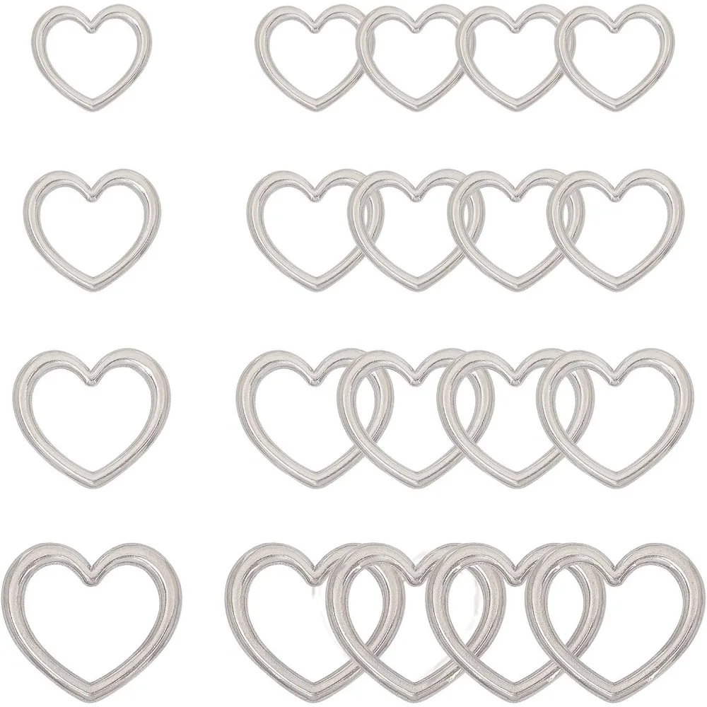 Stainless Steel Linking Rings Golden Square & Ring & Heart & Hexagon Triangle Frames Connectors Metal Jewelry Connector Links