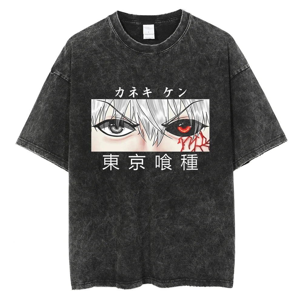 

Hip Hop Streetwear T-Shirt Men Japanese Anime Tokyo Ghoul Print T Shirt Harajuku Cotton Casual 2023 Summer Short Sleeve Tshirt