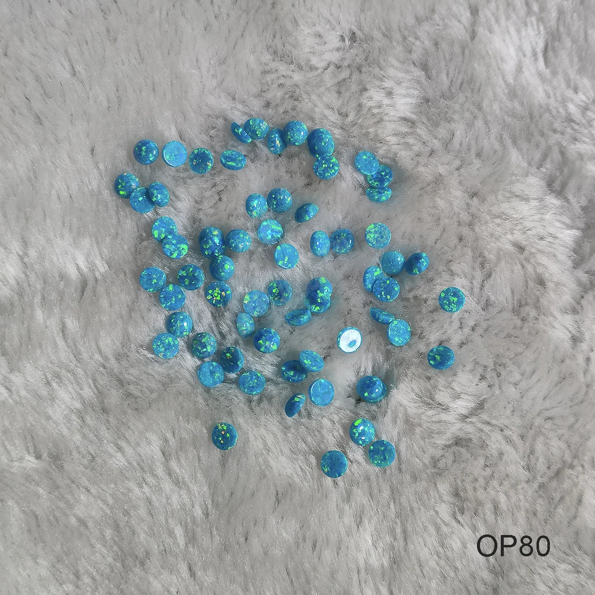 20/50pcs OP71-OP80 Round Flat Back Beads for Crafting Fire Opal Beads 1.5mm--8mm