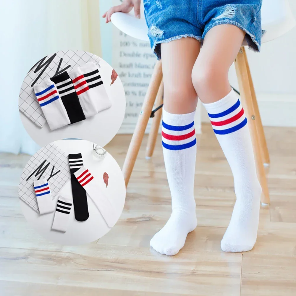 Mädchen Socken Kinder Kniehohe Fußball Socke Baumwolle Schule Weiß Sport Socken Fußball Stiefel Kinder Baby Lange Bein Warme baby zeug