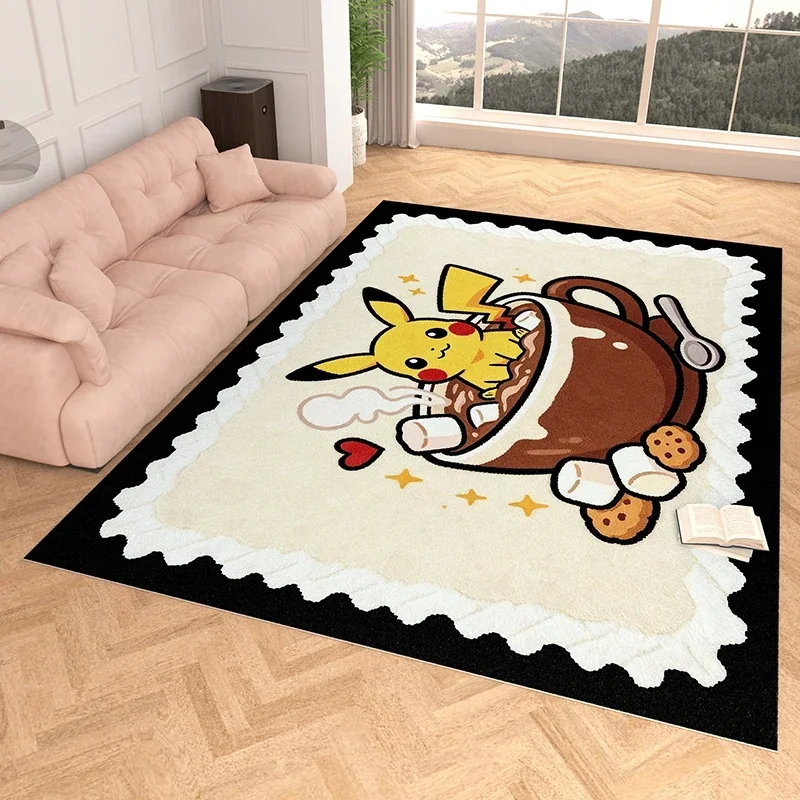 Area Rug, Faux Cashmere, Pikachu 3D Print, Soft Water Absorbent, Home Living Room Decor Floor Mat