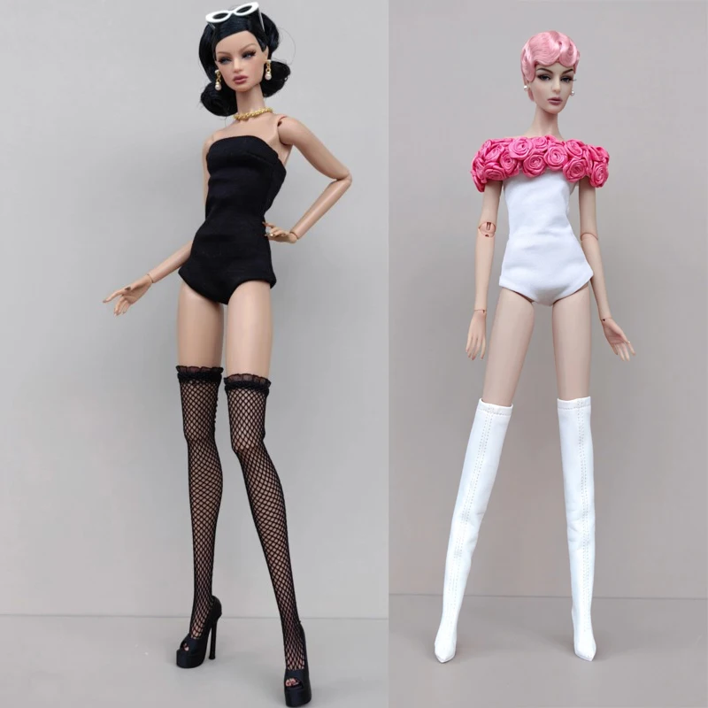 Supermodel Doll European Strapless Black White Contrasting Color Jumpsuit Swimwear For 1/6 FR PP Xianxian 30cm Babi Doll Clothes