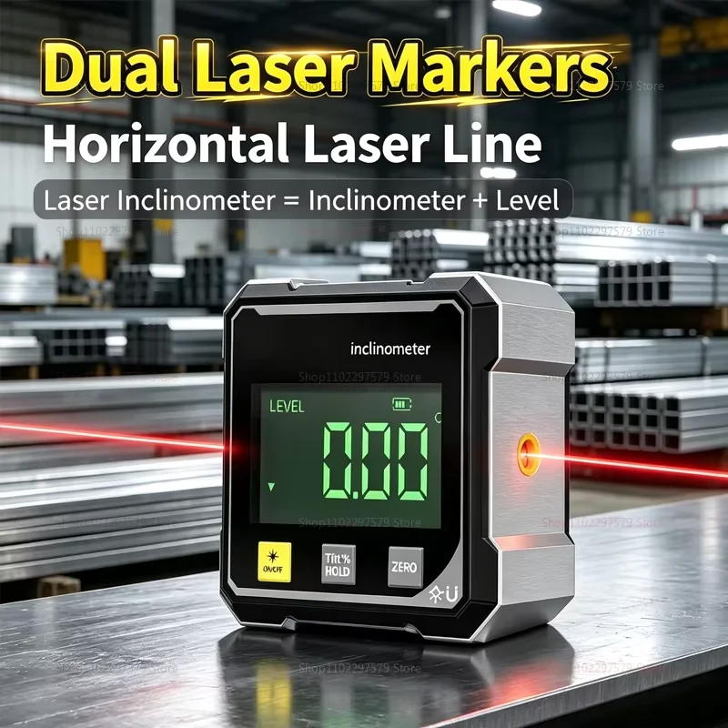 Digital Electronic Level Digital Angle Fnder 4*90 ° Magnetic Inclinometer Protractor Precision Level Box for Woodworking