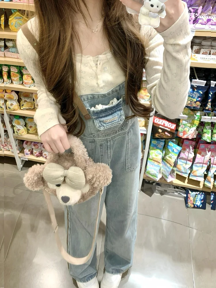 

Весенне-осенний винтажный джинсовый комбинезон, женский дизайн, небольшой размер, новый Sle, универсальная американская спецодежда, антивозрастная одежда...