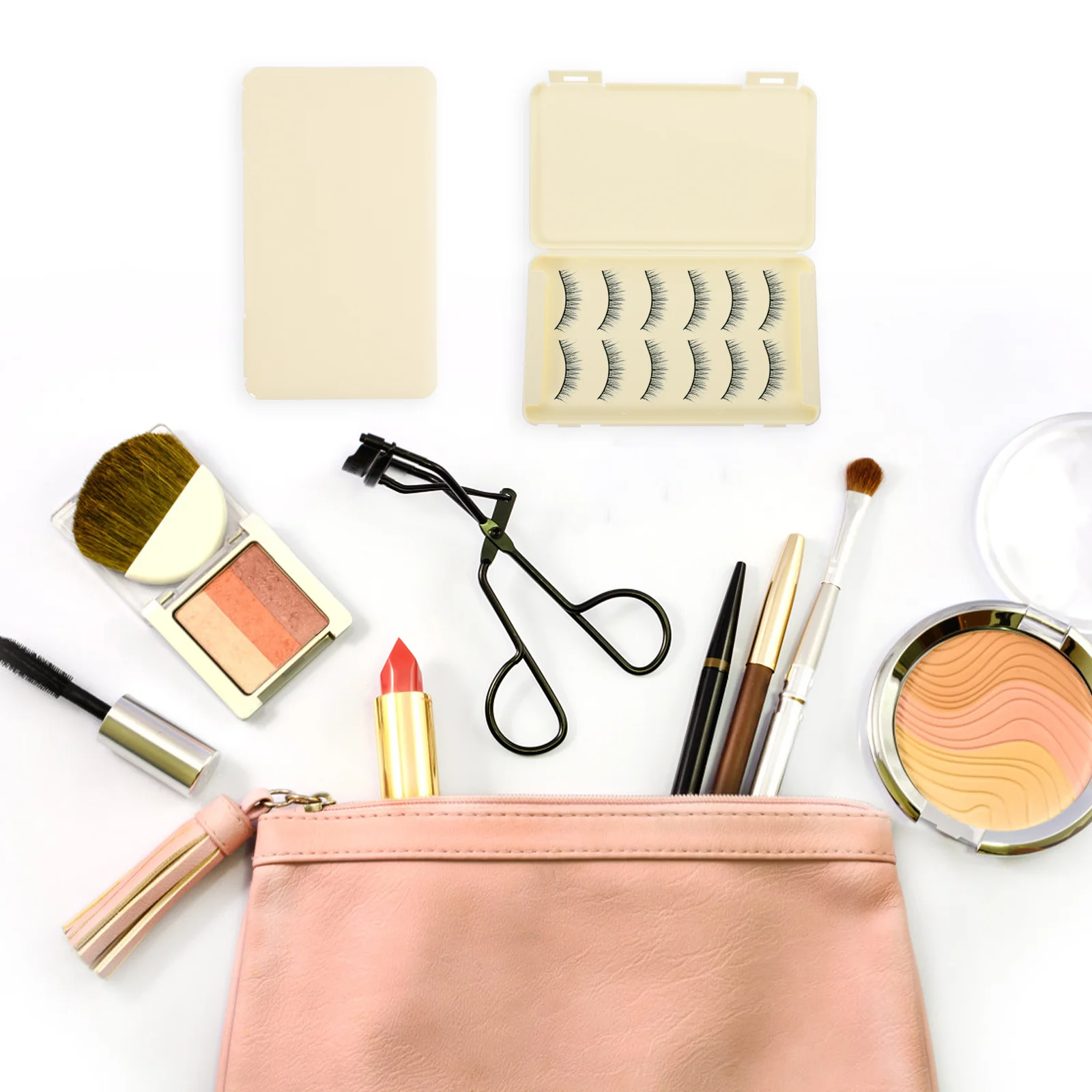 2Pcs Eyelash Storage Box Portable Makeup False Lash Organizer Case Large Capacity Travel Holder Eyelashes Packaging Box