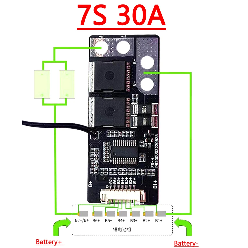 3S 4S 5S 6S 7S 30A BMS ładowanie balansu płyta zabezpieczająca baterię litową 12.6V 16.8V 21V 25.2V 29.4V 24V Wiertarka elektryczna litowo-jonowa